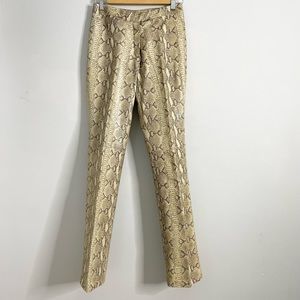 LANA FASHIONS Snakeskin Print Genuine Leather Pants